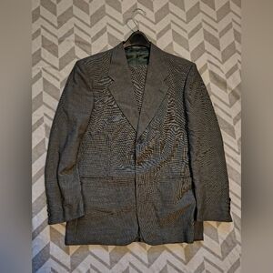 Zane Houndstooth Blazer in Green and Gray